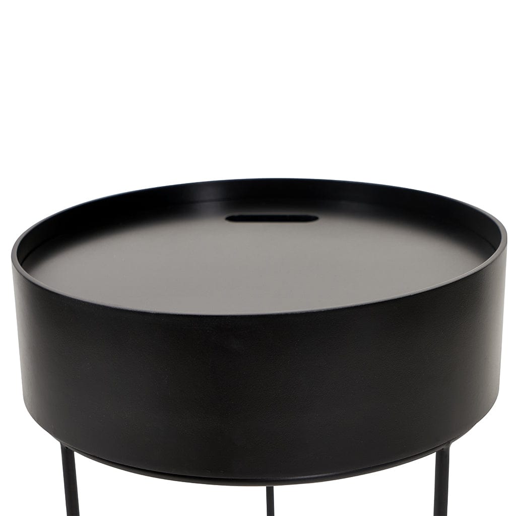 Hugo Black Wood & Black Storage Table