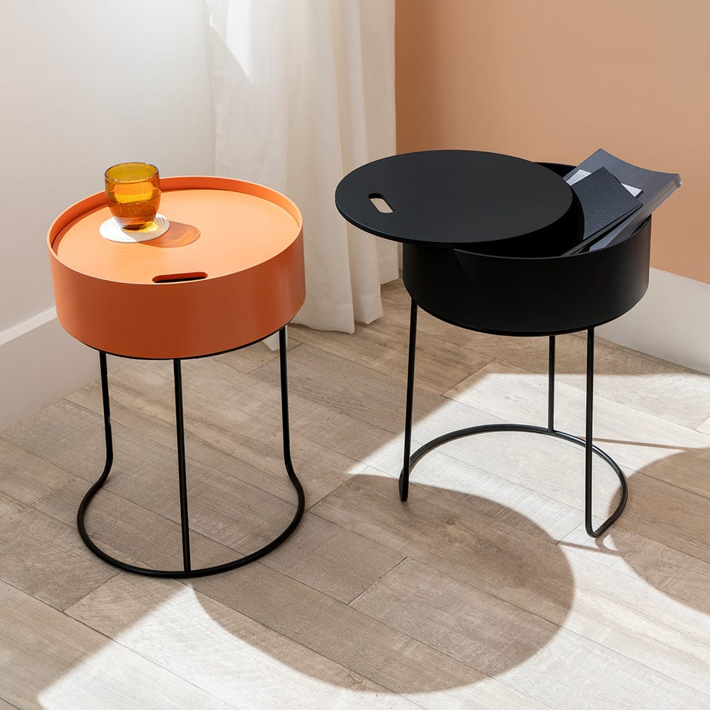 Hugo Tobacco Wood & Black Storage Table