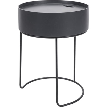 Hugo Dark Grey Wood & Black Storage Table