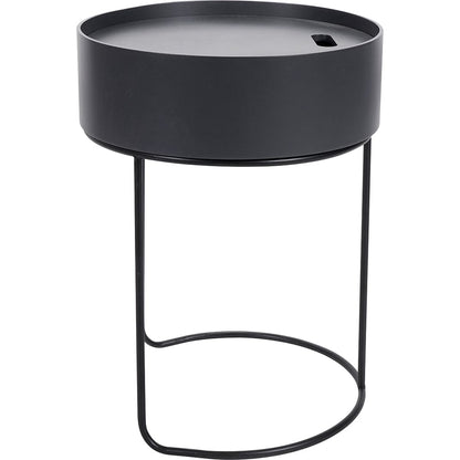 Hugo Dark Grey Wood & Black Storage Table