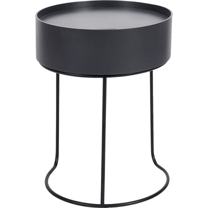 Hugo Dark Grey Wood & Black Storage Table