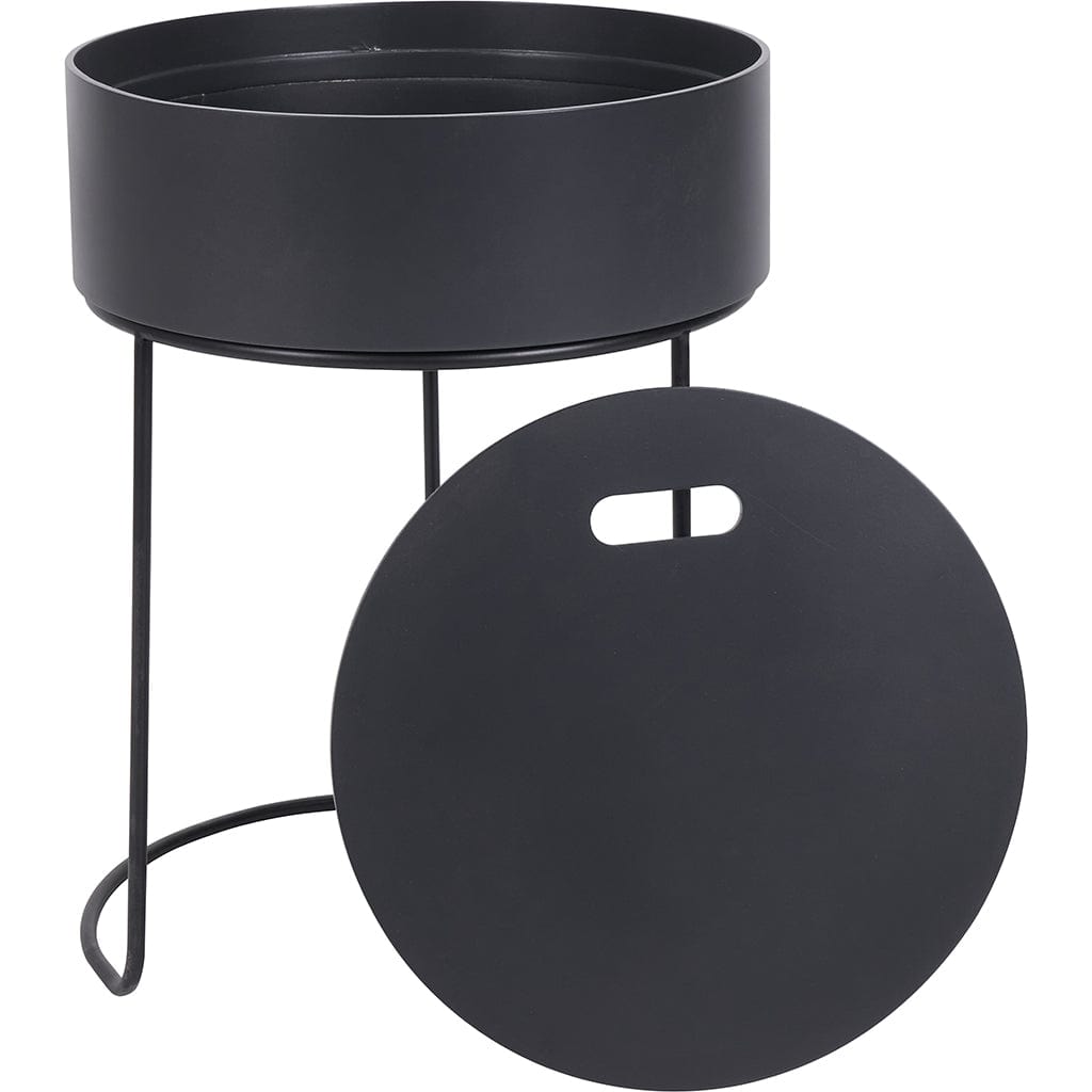 Hugo Dark Grey Wood & Black Storage Table