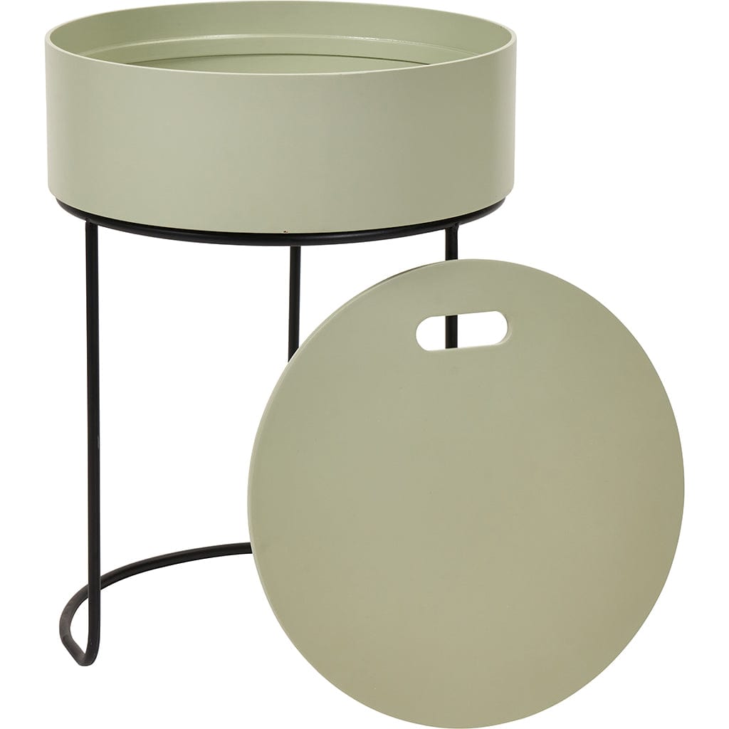 Hugo Sage Green Wood & Black Storage Table