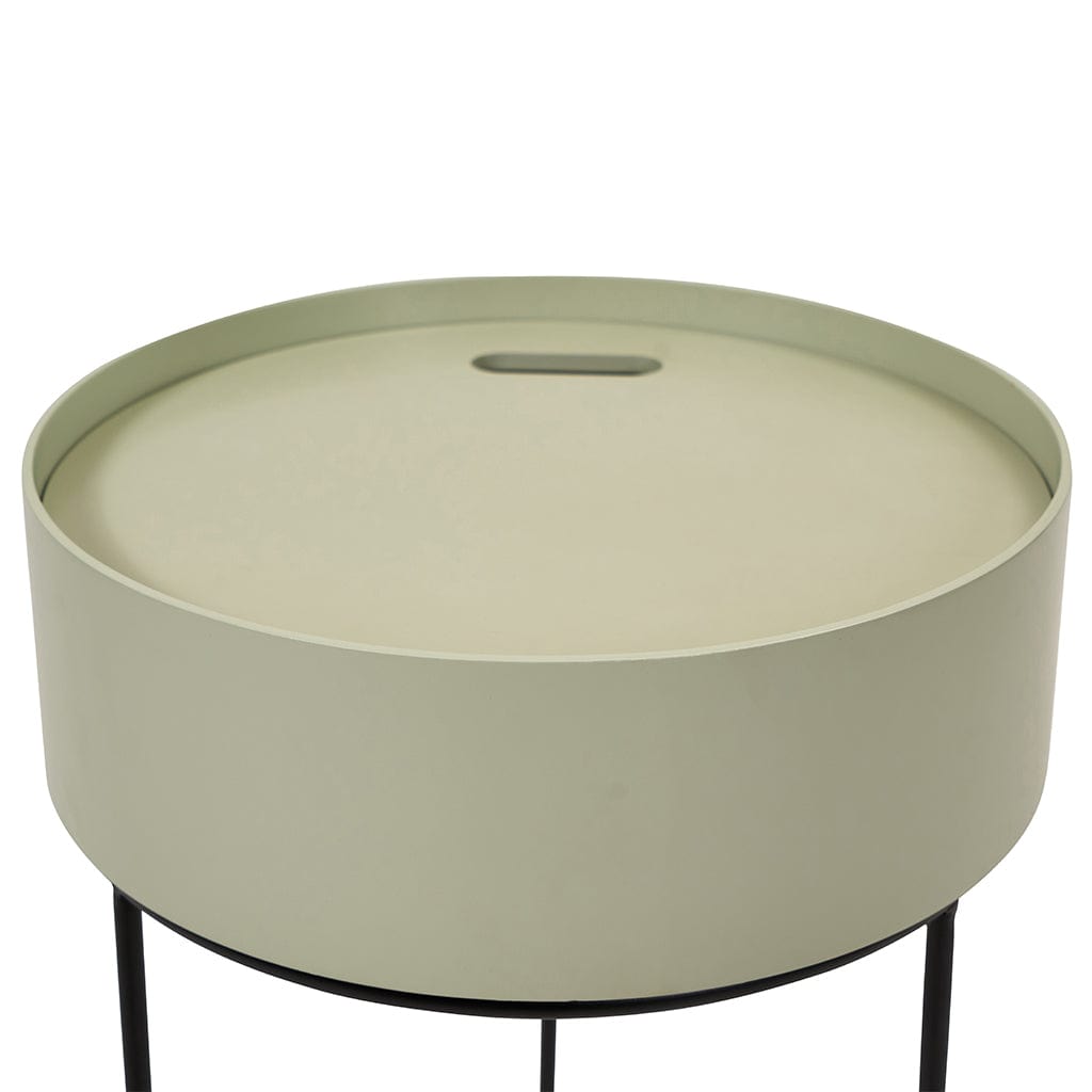 Hugo Sage Green Wood & Black Storage Table