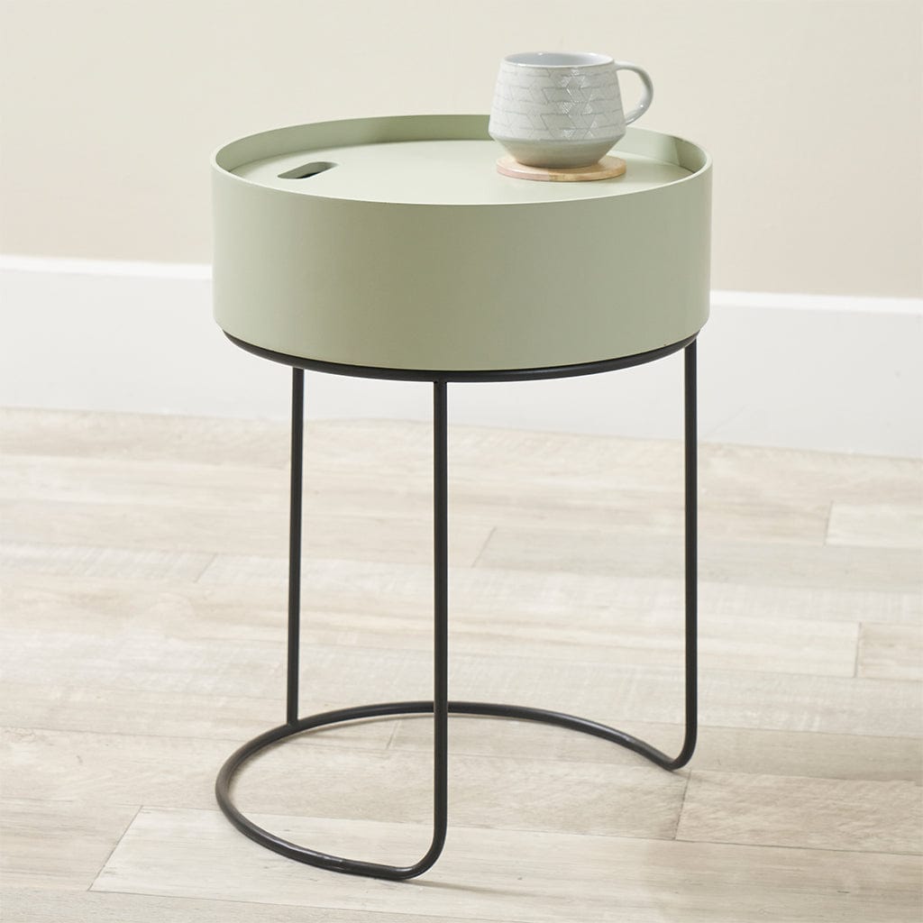 Hugo Sage Green Wood & Black Storage Table