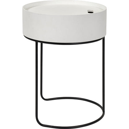 Hugo White Wood & Black Storage Table