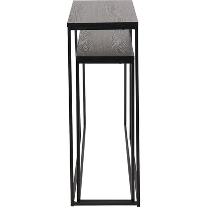 Mashiko Black Ash & Black Set of 2 Console Tables