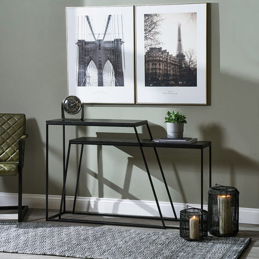 Mashiko Black Ash & Black Set of 2 Console Tables