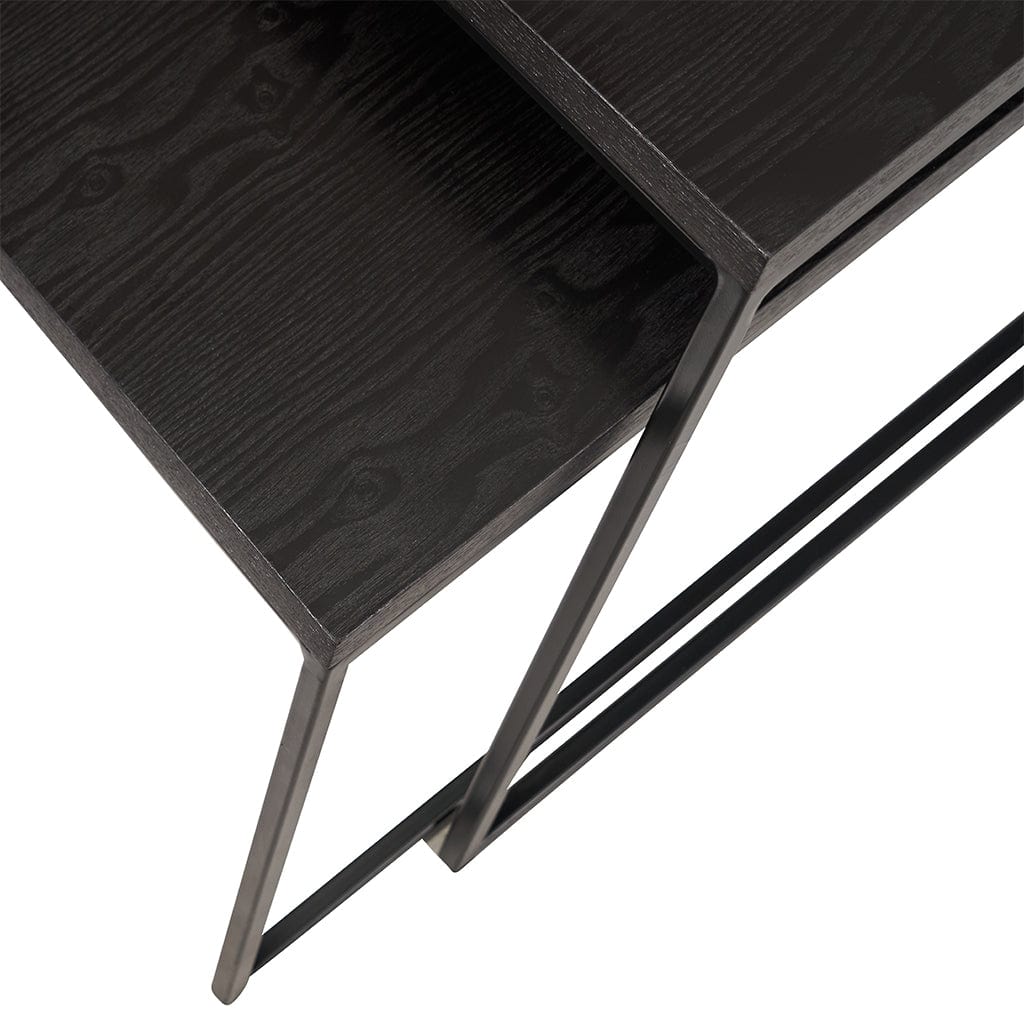 Mashiko Black Ash Veneer Set of 2 Coffee Tables