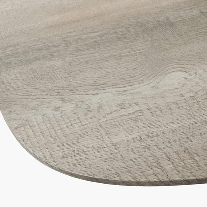 Ukiah Grey Oak Veneer & Black Metal Dining Table