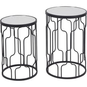 Caprisse Glass & Graphite Set of 2 Round Tables