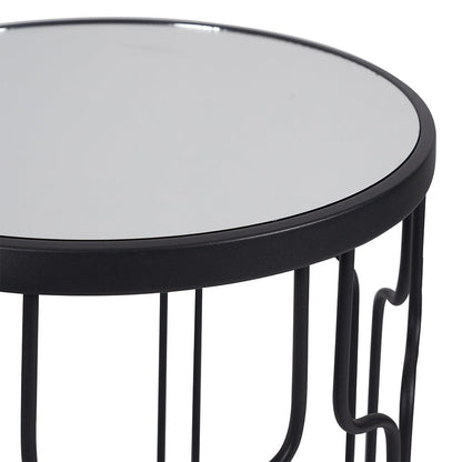 Caprisse Glass & Graphite Set of 2 Round Tables