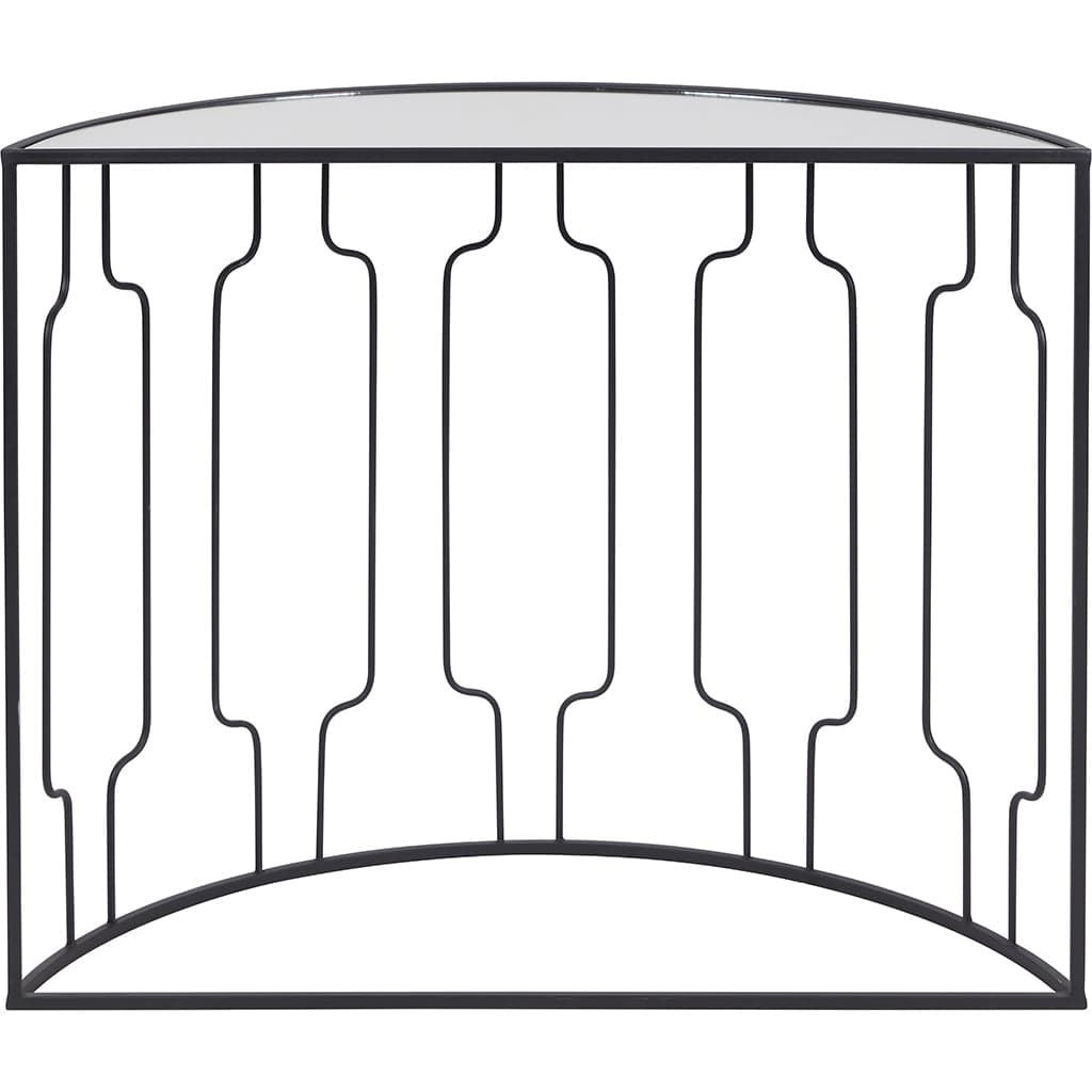 Caprisse Glass & Graphite Half Moon Console Table