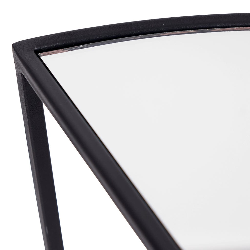 Caprisse Glass & Graphite Half Moon Console Table