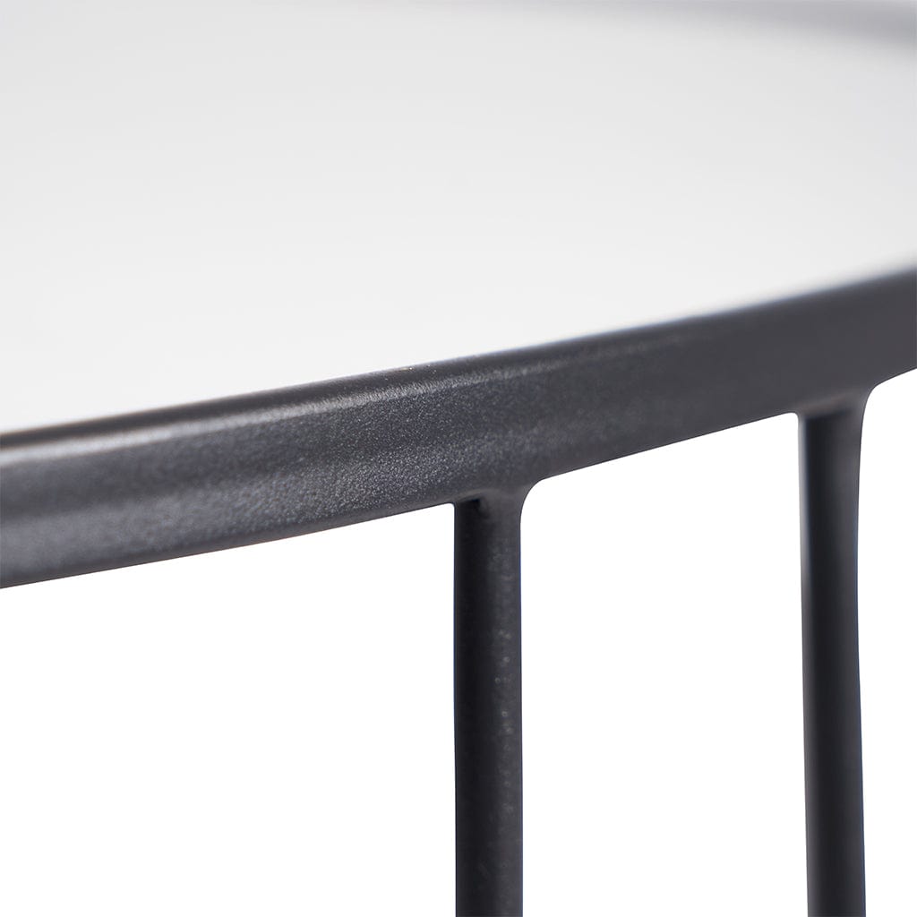 Caprisse Glass & Graphite Half Moon Console Table