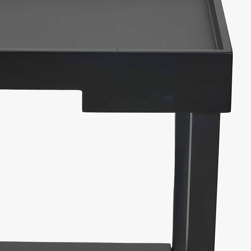 Marnie Black Wood Veneer Side Table