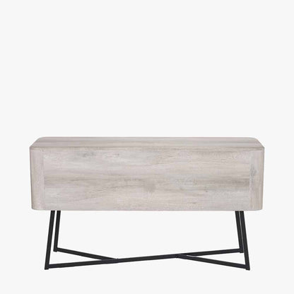 Ukiah Grey Oak Veneer & Black Metal Sideboard