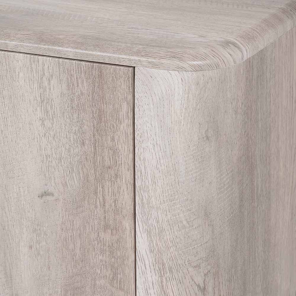 Ukiah Grey Oak Veneer & Black Metal Sideboard