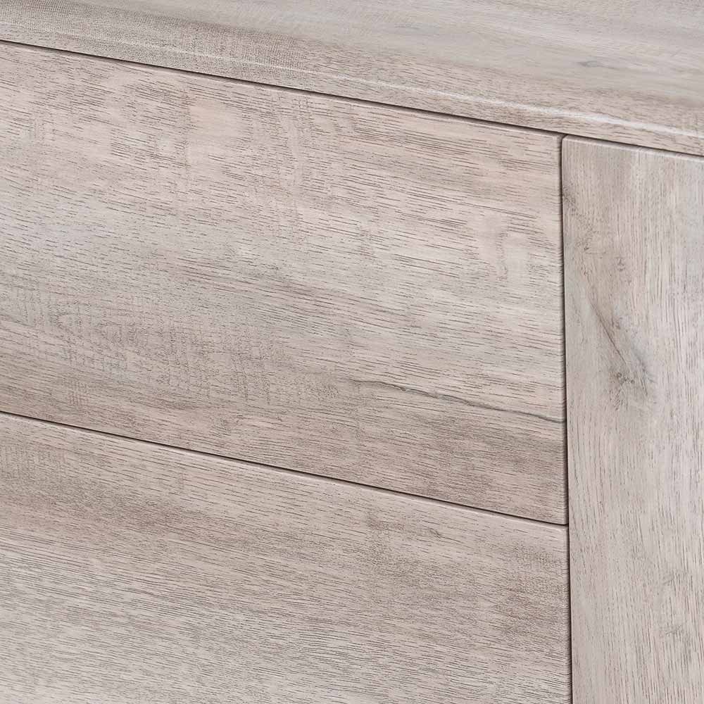 Ukiah Grey Oak Veneer & Black Metal Sideboard