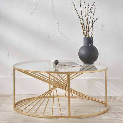 Liberty Glass & Gold Metal Coffee Table