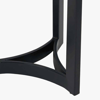 Hendrick White Marble & Black Metal Console Table