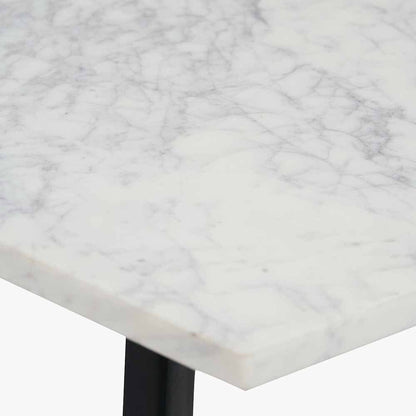 Hendrick White Marble & Black Metal Console Table