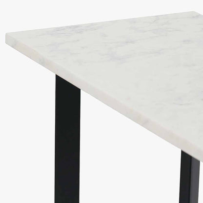 Hendrick White Marble & Black Metal Console Table