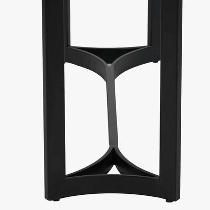 Hendrick White Marble & Black Metal Console Table