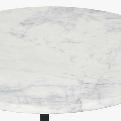 Hendrick White Marble & Black Metal Side Table