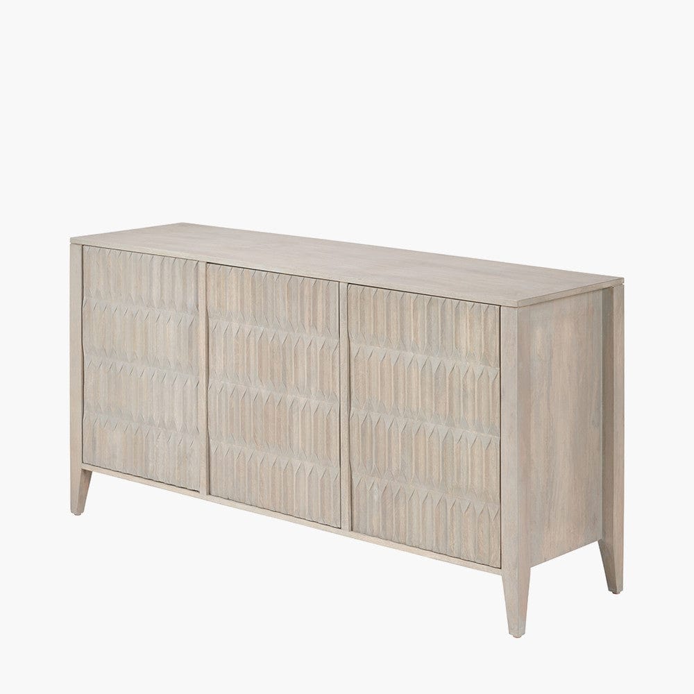 Khao Light Grey Mango Wood 3 Door Sideboard