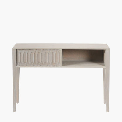 Khao Light Grey Mango Wood 1 Drawer Console Table