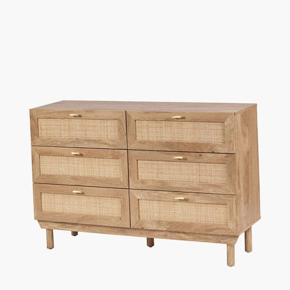 Henrik Natural Rattan 6 Drawer Unit