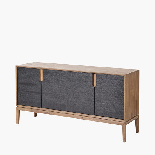 Gio Black & Natural Acacia Wood 4 Door Sideboard