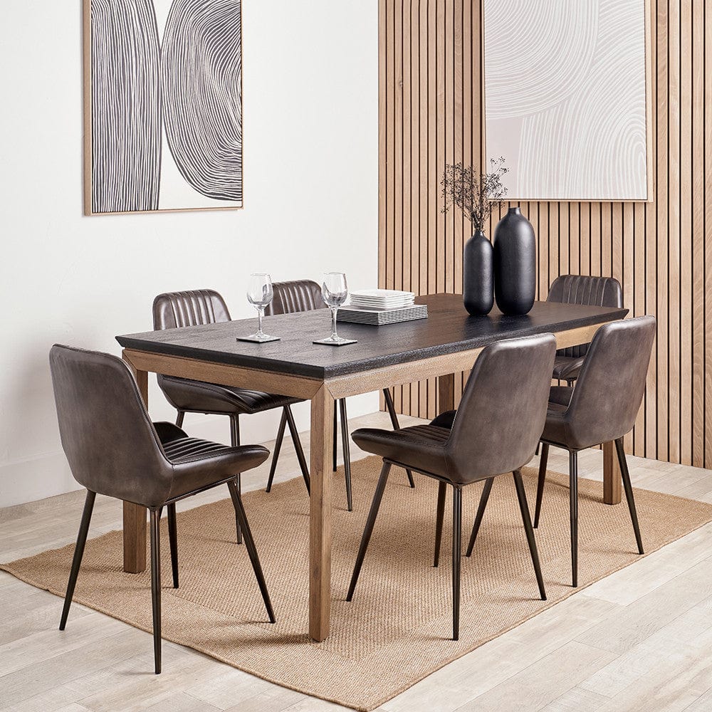 Gio Black & Natural Acacia Wood Dining Table