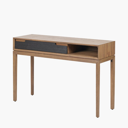 Gio Black & Natural Acacia Wood 1 Drawer Console Table