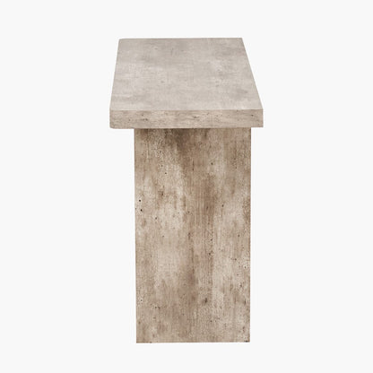 Elkton Concrete Effect Wood Veneer Groove Detail Console Table