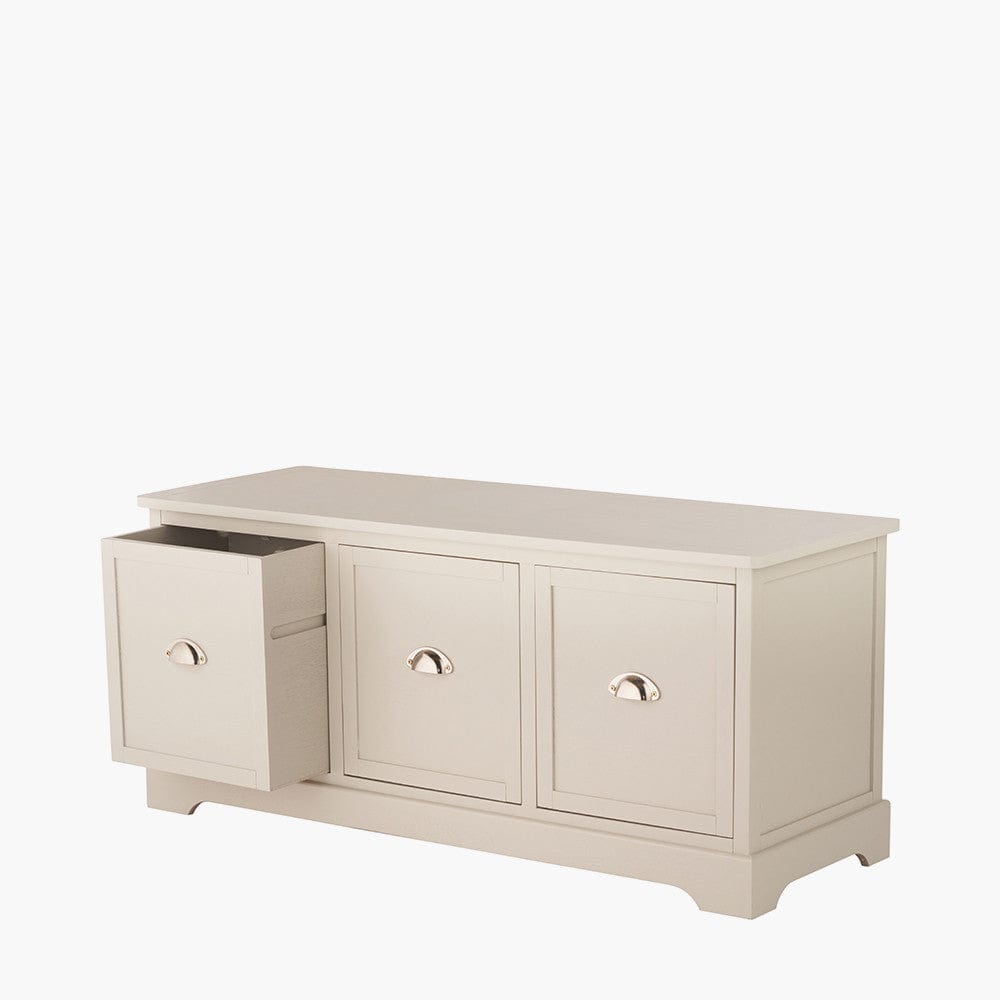 Croft Linen Pine Wood 3 Drawer Unit