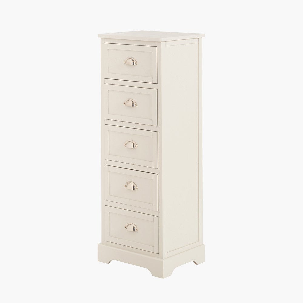 Croft Linen Pine 5 Drawer Tall Unit