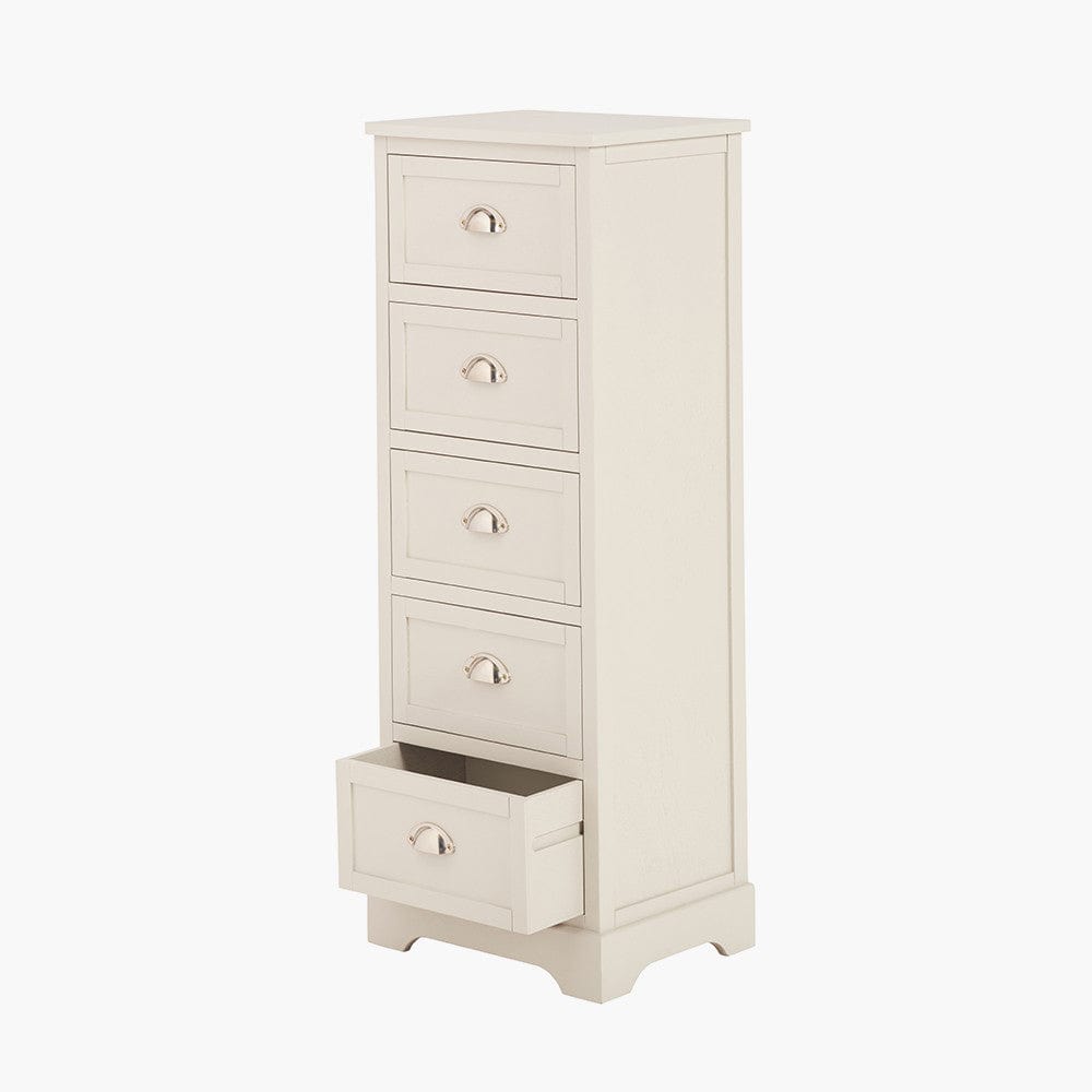 Croft Linen Pine 5 Drawer Tall Unit