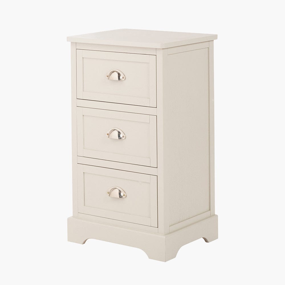 Croft Linen Pine 3 Drawer Tall Unit