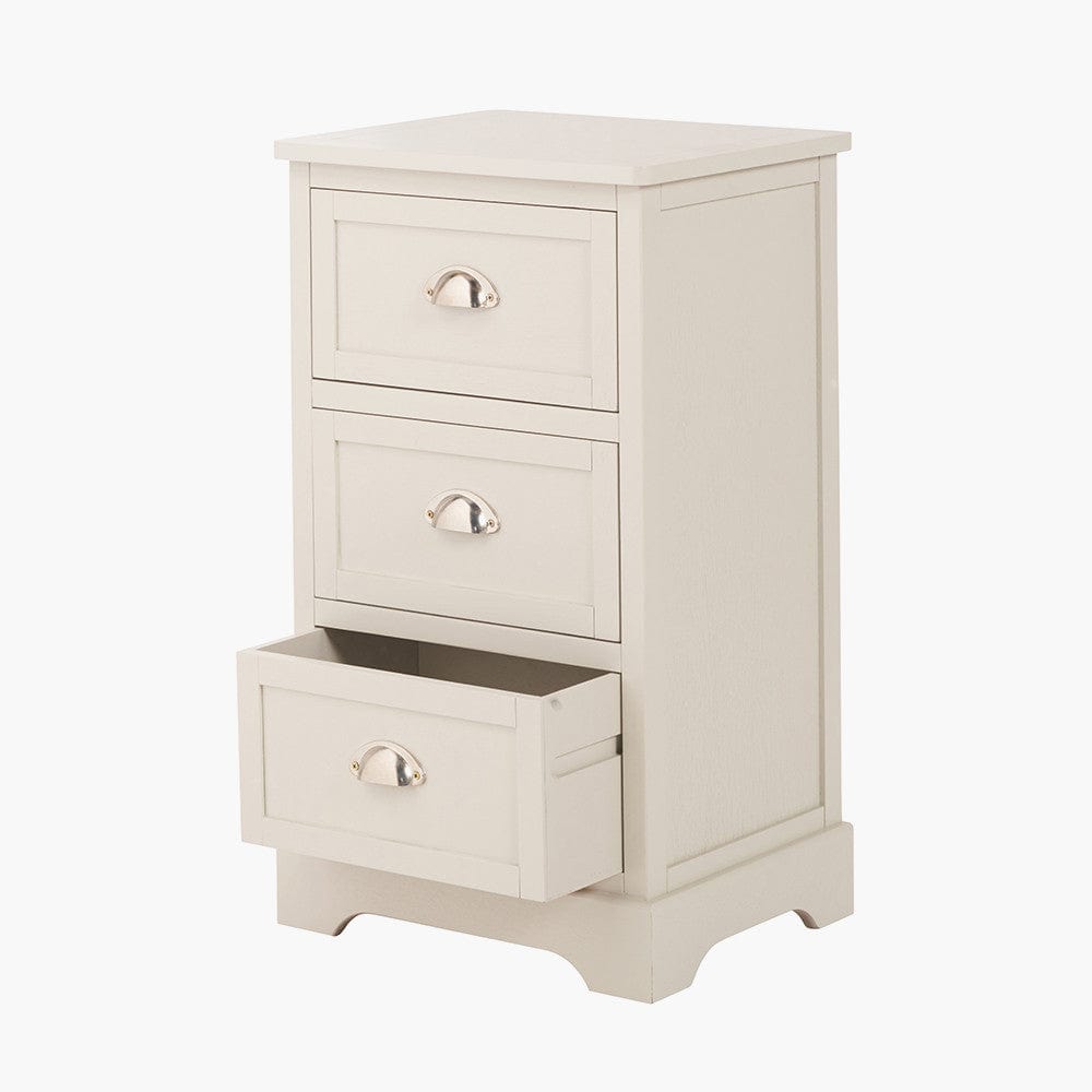 Croft Linen Pine 3 Drawer Tall Unit