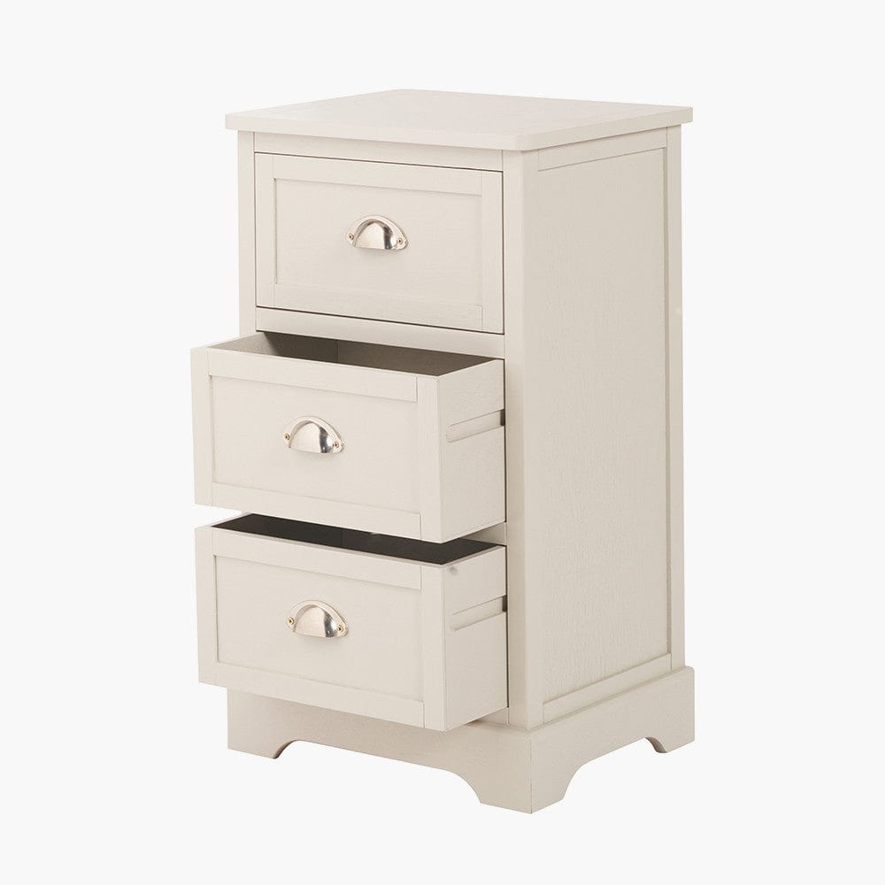 Croft Linen Pine 3 Drawer Tall Unit