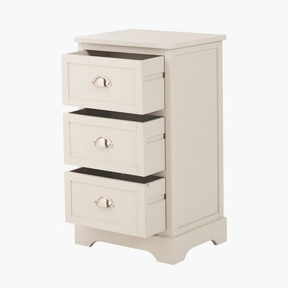 Croft Linen Pine 3 Drawer Tall Unit