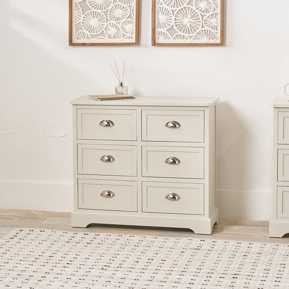 Croft Linen Pine 6 Drawer Unit