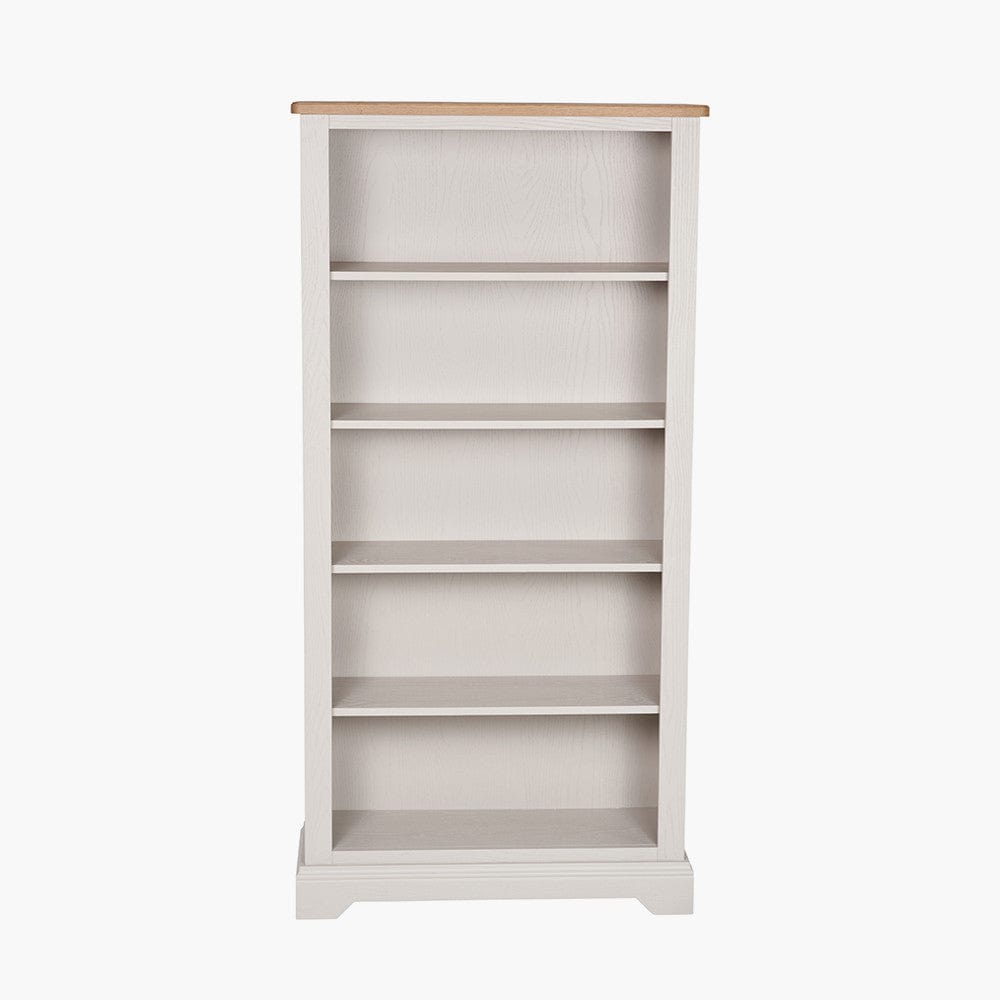 Fairford Parchment White Pine & Oak Wood 5 Shelf Unit
