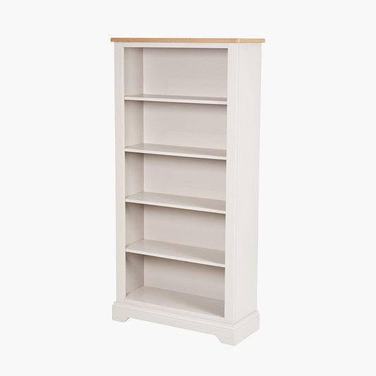 Fairford Parchment White Pine & Oak Wood 5 Shelf Unit