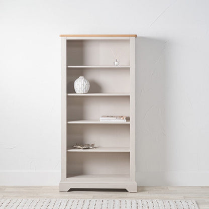 Fairford Parchment White Pine & Oak Wood 5 Shelf Unit