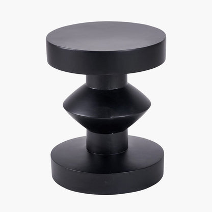 Drey Black Fibrestone Side Table