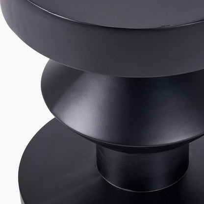 Drey Black Fibrestone Side Table