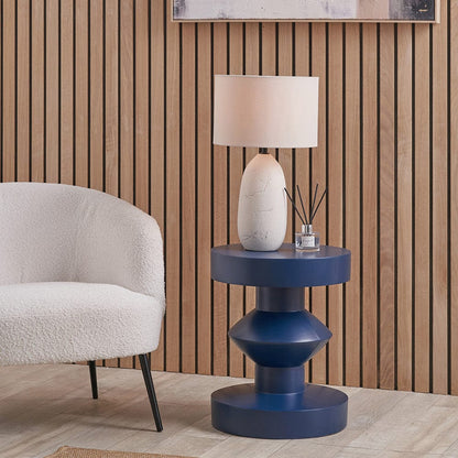 Drey Blue Fibrestone Side Table